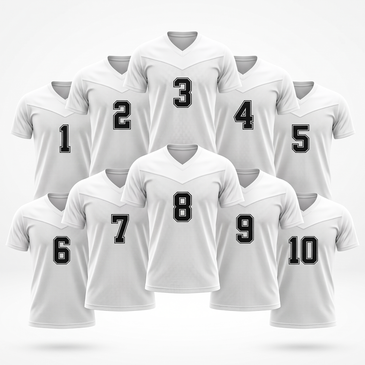 Flag Football Jersey 10-Pack | Numbered Team Set
