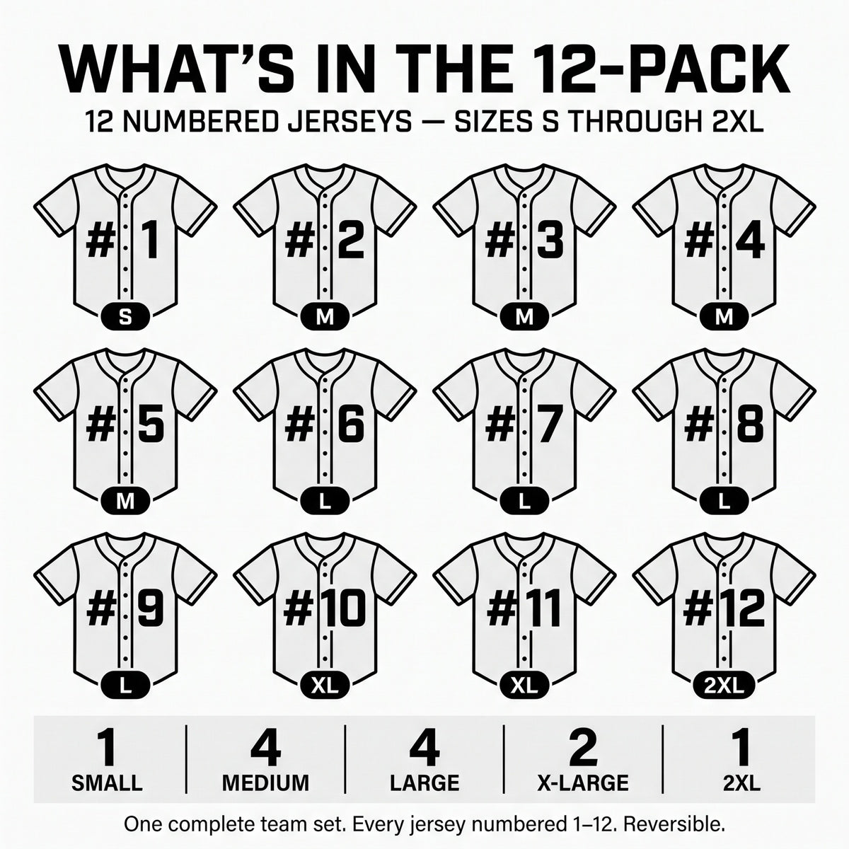 Softball Jersey 12-Pack | Pinstripe Team Set