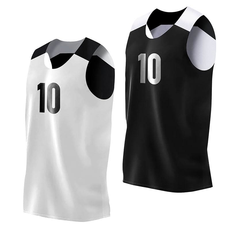 Men's reversible jersey number 0, white side and black side