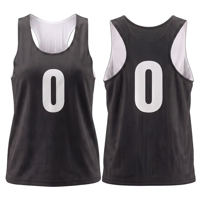 Women's reversible crop jersey, black side and white side