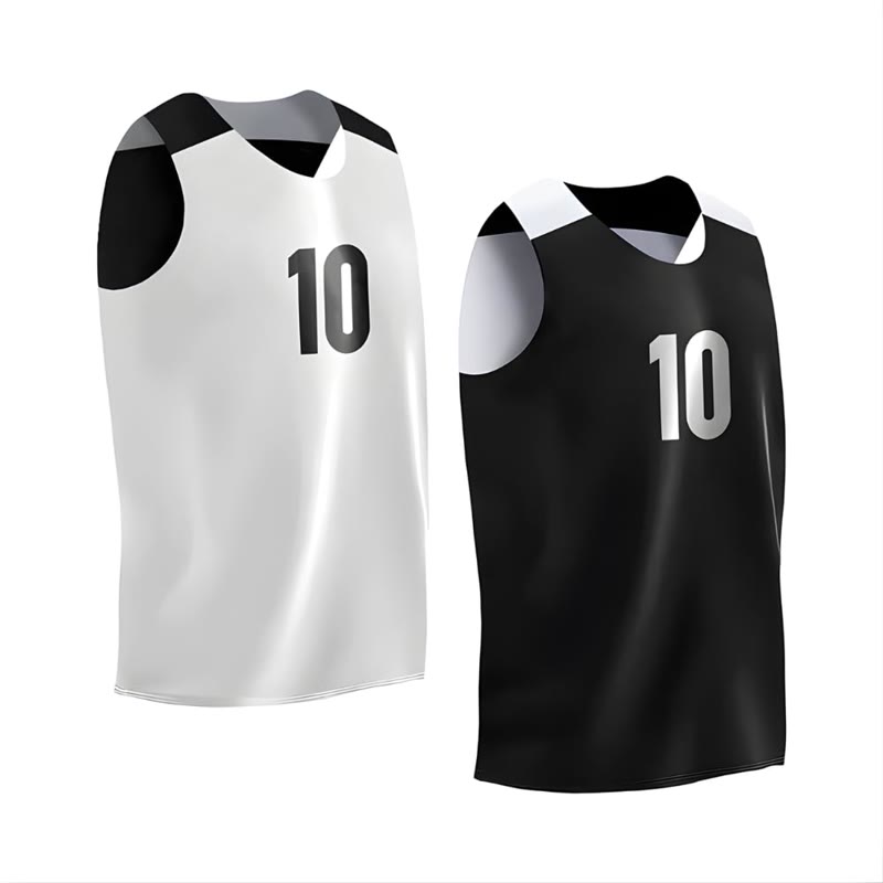 Youth reversible jersey, white side and black side